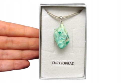 * CHRYZOPRAZ AFRYKA ZJAWISKOWA ZAWIESZKA W PUDEŁKU CIEKAWY MINERAŁ NR 11 *