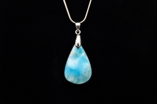 * LARIMAR DOMINIKANA CUDOWNA ZAWIESZKA PIĘKNY KAMIEŃ NATURALNY NR 33 *