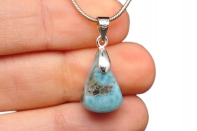 * LARIMAR DOMINIKANA PIĘKNA ZAWIESZKA NATURALNA BIŻUTERIA NR 4 *