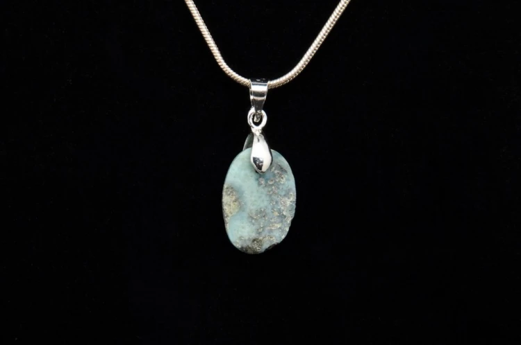 * LARIMAR DOMINIKANA PIĘKNA ZAWIESZKA KAMIEŃ NATURALNY NR 1 *