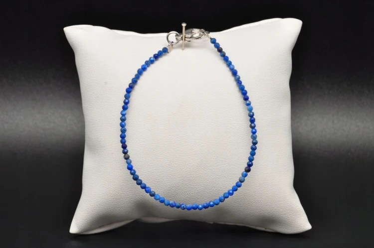 * LAPIS LAZULI BRANSOLETKA KAMIEŃ FASETOWANY 2,5 MM NIEBIESKI MINERAŁ *