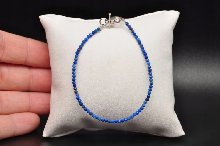 * LAPIS LAZULI BRANSOLETKA KAMIEŃ FASETOWANY 2,5 MM NIEBIESKI MINERAŁ *