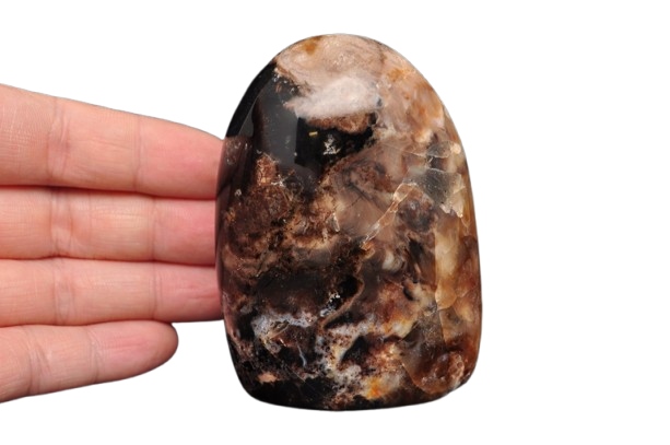 * OPAL BRĄZOWY MADAGASKAR ŚCIĘTA PODSTAWA STOJĄCY MINERAŁ NR 5 *