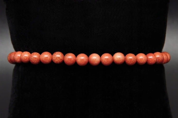 * PIASEK PUSTYNI BRANSOLETKA KULKA 6 MM PIĘKNE ŚWIECĄCE DROBINKI *