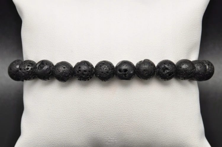 * LAWA WULKANICZNA BRANSOLETKA KULKA 8,5 MM + WORECZEK GRATIS CZARNY KOLOR