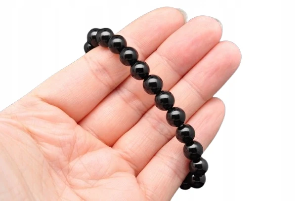 * ONYKS BRANSOLETKA KULKA 8 MM CZARNA BIŻUTERIA PIĘKNY POŁYSK *