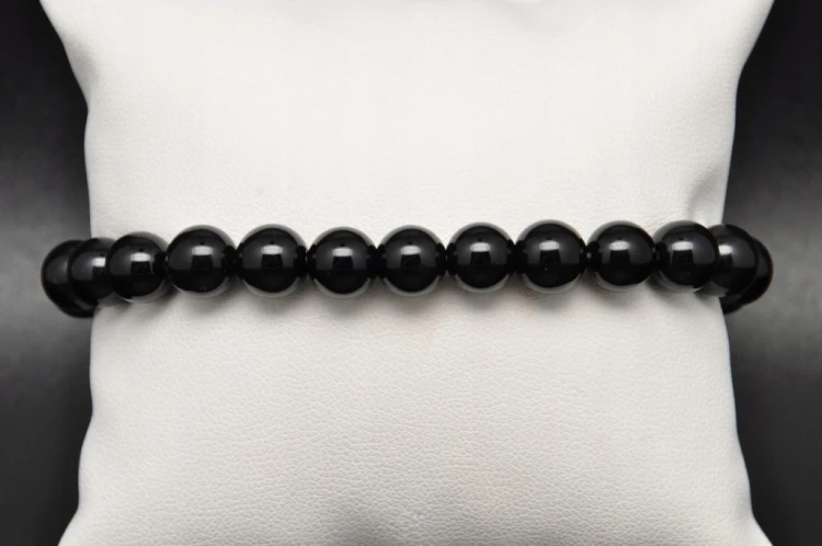 * ONYKS BRANSOLETKA KULKA 8 MM CZARNA BIŻUTERIA PIĘKNY POŁYSK *