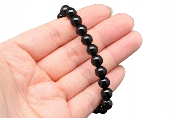 * OBSYDIAN BRANSOLETKA KULKA 8 MM BIŻUTERIA NA CO DZIEŃ DOBRA JAKOŚĆ *