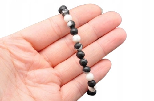 * JASPIS ZEBRA BRANSOLETKA KULKA 6,5 MM DOSKONAŁA NA PREZENT *