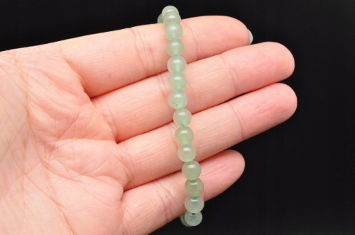 * AWENTURYN BRANSOLETKA KULKA 6,5 MM PIĘKNY TRANSPARENTNY ZIELONY KOLOR *