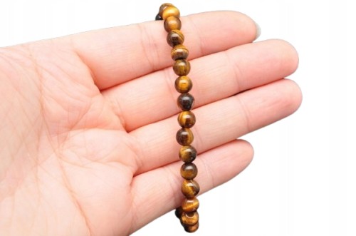 * TYGRYSIE OKO BRANSOLETKA KULKA 6,5 MM MINERAŁ ZJAWISKOWY BŁYSK *
