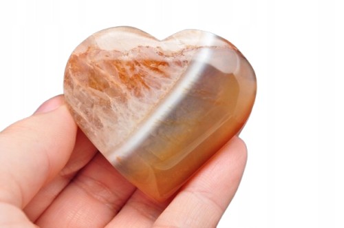 * AGAT KARNEOL CHALCEDON MADAGASKAR SERCE KAMIEŃ PIĘKNY WZÓR NR 1 *
