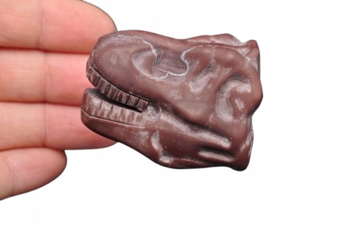 * JASPIS RZEŹBA GŁOWA TYRANOZAURA Z KAMIENIA DINOZAUR NATURALNY MINERAŁ 4 *