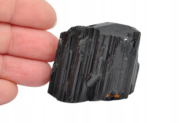 * TURMALIN CZARNY MADAGASKAR CZARNY NATURALNY STOJĄCY MINERAŁ NR 10 *
