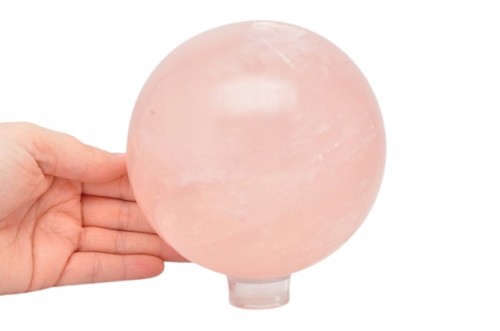 * KWARC RÓŻOWY DUŻA KULA POLEROWANY SZLIFOWANY MINERAŁ 2,3 KG NR 2 *