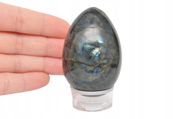 * LABRADORYT MADAGASKAR JAJKO NIEBIESKI POŁYSK NATURALNY KAMIEŃ NR EGG15 *