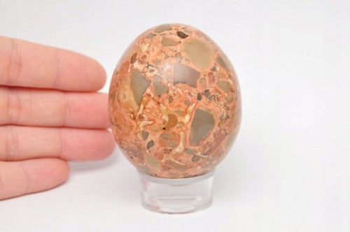 * JASPIS LEOPARDZI PERU PIĘKNE JAJKO INTERESUJĄCY ORYGINALNY WZÓR NR EGG47