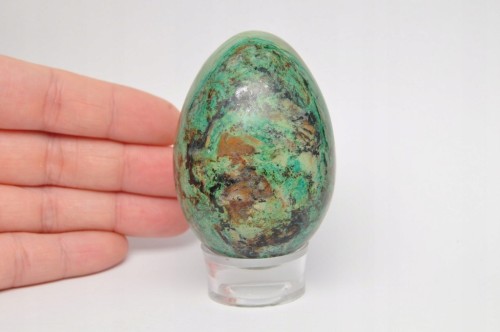* CHRYZOKOLA PERU JAJKO POLEROWANY MINERAŁ DOSKONAŁY JAKO PREZENT NR EGG59