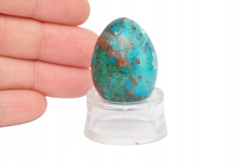 * CHRYZOKOLA PERU JAJKO INTENSYWNY KOLOR MINERAŁ DO KOLEKCJI NR EGG65 *