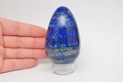 * LAPIS LAZULI JAJKO PIĘKNE DROBINKI PIRYTU ZJAWISKOWY POŁYSK NR EGG68 *