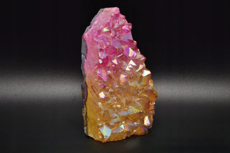 * KWARC ŻÓŁTY SUNSET AURA KWARC RÓŻOWY PINK AURA STOJĄCY KAMIEŃ NR 5 *