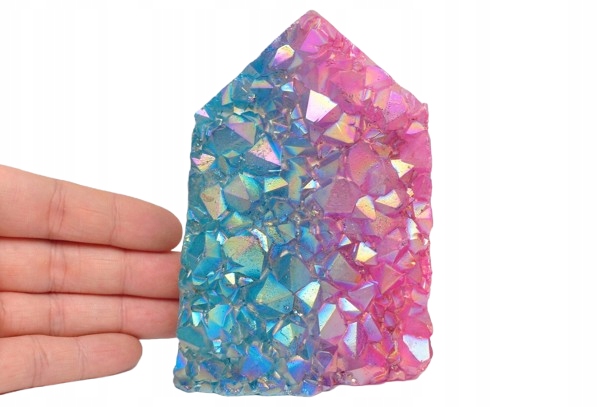 * KWARC RÓŻOWY PINK AURA BLUE AURA BRAZYLIA STOJĄCA SZCZOTKA NR 2 *