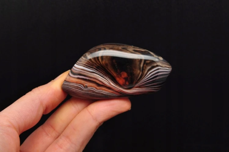 * AGAT SARDONYKS SARDONYX PALM STONE MADAGASKAR INTERESUJĄCY OKAZ GAT12 *