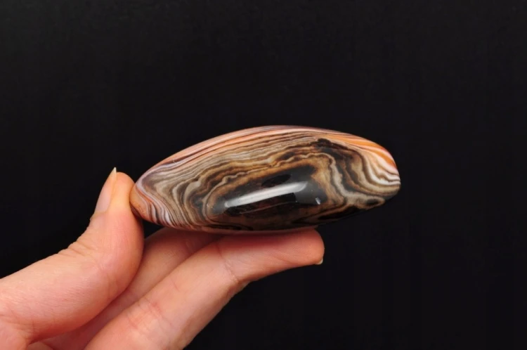 * AGAT SARDONYKS SARDONYX PALM STONE MADAGASKAR INTERESUJĄCY OKAZ GAT12 *