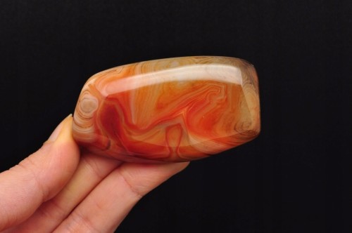 * AGAT SARDONYKS SARDONYX PALM STONE MADAGASKAR CIEKAWY WZÓR GAT08 *