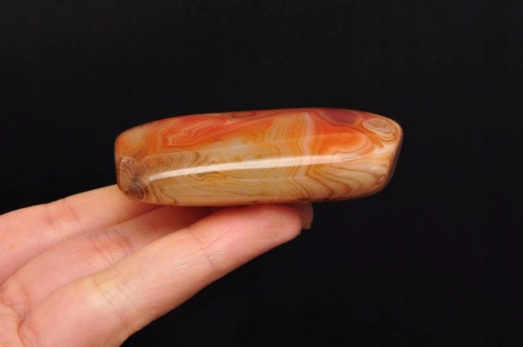 * AGAT SARDONYKS SARDONYX PALM STONE MADAGASKAR CIEKAWY WZÓR GAT08 *