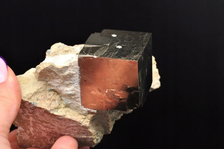 * PIRYT KOSTKA NA SKALE HISZPANIA ZJAWISKOWY MINERAŁ DO KOLEKCJI NR 1 *