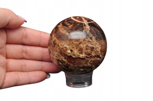 * OPAL BRĄZOWY MADAGASKAR ZJAWISKOWA KULA INTERESUJĄCY PRZEKRÓJ NR 2 *