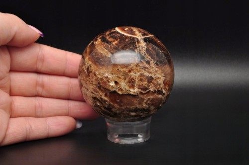 * OPAL BRĄZOWY MADAGASKAR ZJAWISKOWA KULA INTERESUJĄCY PRZEKRÓJ NR 2 *
