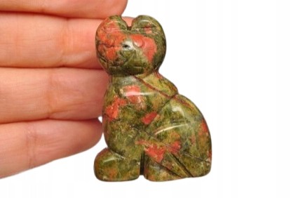 * JASPIS UNAKIT FIGURKA KOTA INTERESUJĄCY UROCZY OKAZ NR 11 *
