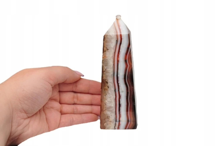 * AGAT SARDONYKS SARDONYX MADAGASKAR ŚLICZNY OBELISK WIEŻA NR 1