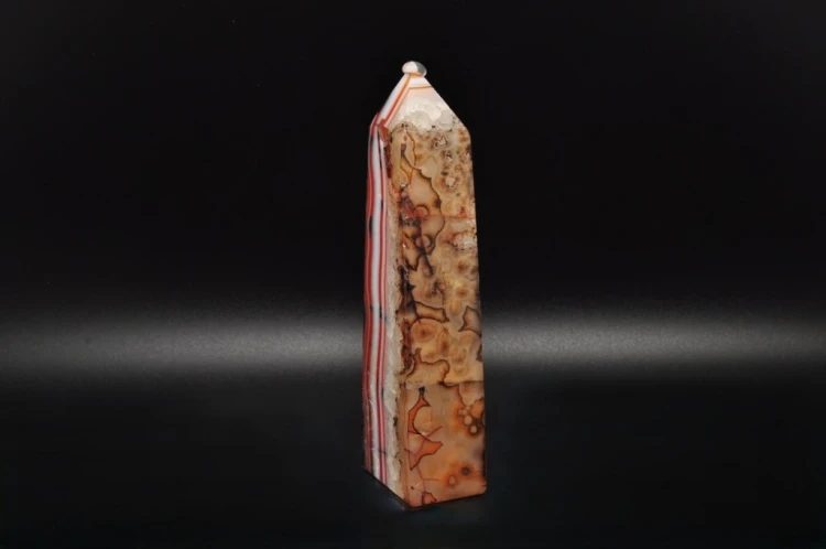 * AGAT SARDONYKS SARDONYX MADAGASKAR ŚLICZNY OBELISK WIEŻA NR 1