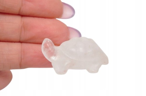 * KRYSZTAŁ GÓRSKI FIGURKA ŻÓŁW MINERAŁ DO KOLEKCJI PIĘKNY POLER NR 23 *