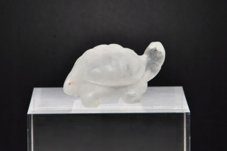 * KRYSZTAŁ GÓRSKI FIGURKA ŻÓŁW MINERAŁ DO KOLEKCJI PIĘKNY POLER NR 23 *