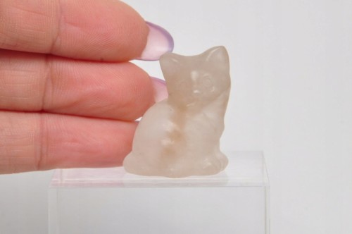 * KRYSZTAŁ GÓRSKI FIGURKA KOT NATURALNY SZLIFOWANY MINERAŁ JAKO PREZENT 9