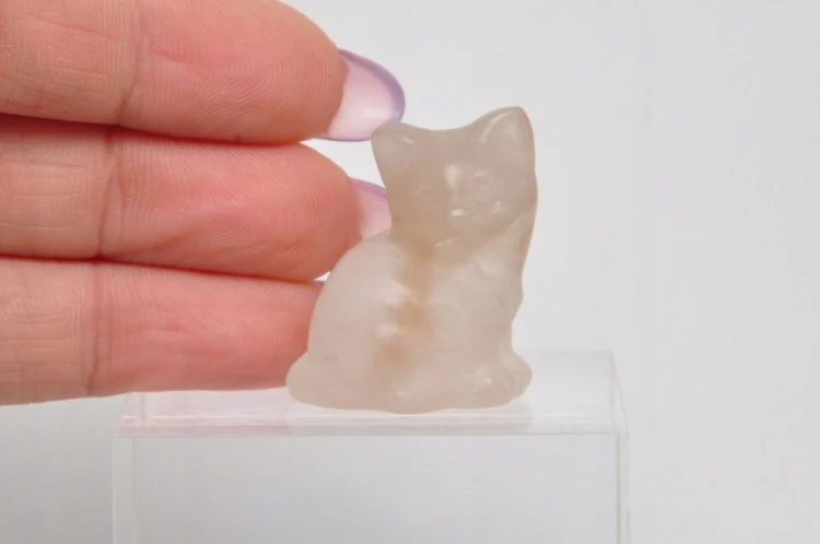 * KRYSZTAŁ GÓRSKI FIGURKA KOT NATURALNY SZLIFOWANY MINERAŁ JAKO PREZENT 9