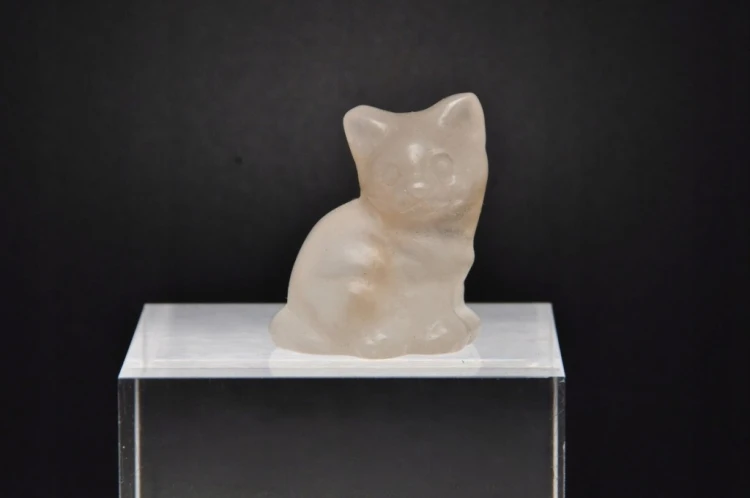 * KRYSZTAŁ GÓRSKI FIGURKA KOT NATURALNY SZLIFOWANY MINERAŁ JAKO PREZENT 9