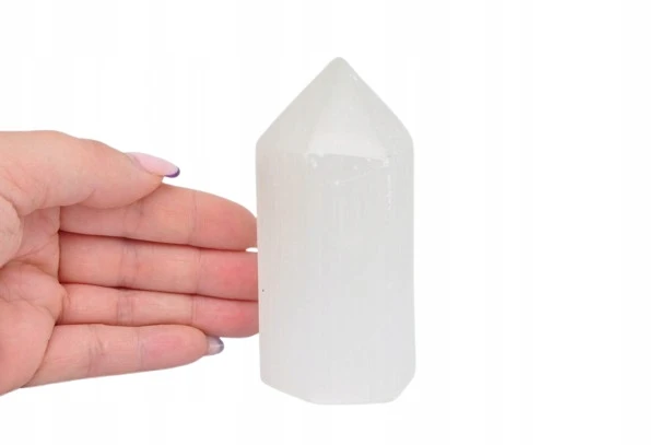 * SELENIT MAROKO OBELISK WIEŻA PRAWDZIWY KAMIEŃ ŚLICZNA JASNA BARWA NR 3 *