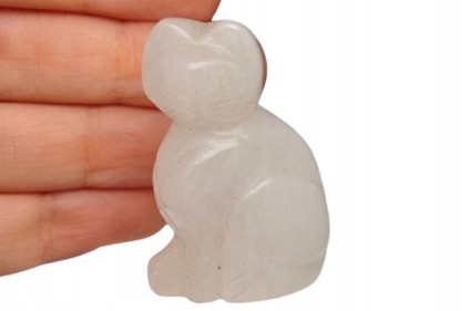 * KWARC FIGURKA KOT UROCZY MINERAŁ ZJAWISKOWA MAŁA RZEŹBA NR 6 *