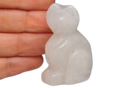 * KWARC FIGURKA RZEŹBA KOT PIĘKNY OKAZ DOSKONAŁY NA PREZENT NR 5 *