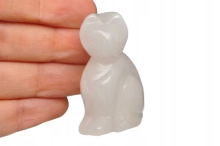 * KWARC FIGURKA RZEŹBA KOT UROKLIWY OKAZ PIĘKNA DEKORACJA NR 3 *