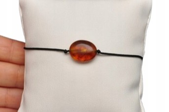 * BURSZTYN BAŁTYCKI POLSKA ELEGANCKA BRANSOLETKA NA SZNURKU NR 3 *