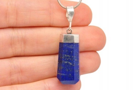 * LAPIS LAZULI ŚLICZNA ZAWIESZKA NA KAŻDĄ OKAZJĘ SREBRO 925 NR 3 *