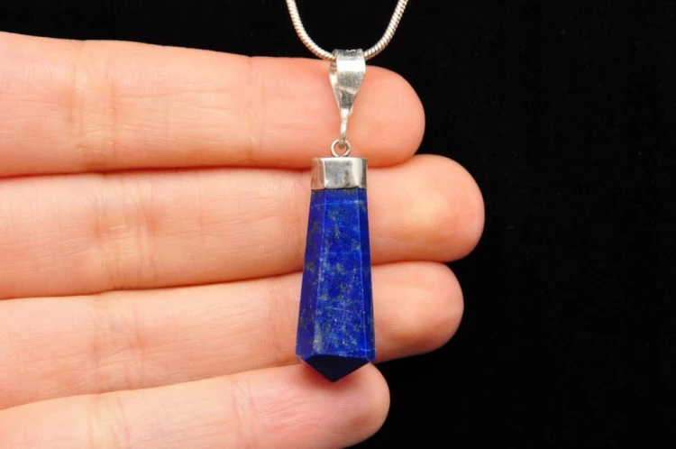 * LAPIS LAZULI ELEGANCKA ZAWIESZKA SREBRO 925 GŁĘBOKA BARWA NR 4 *