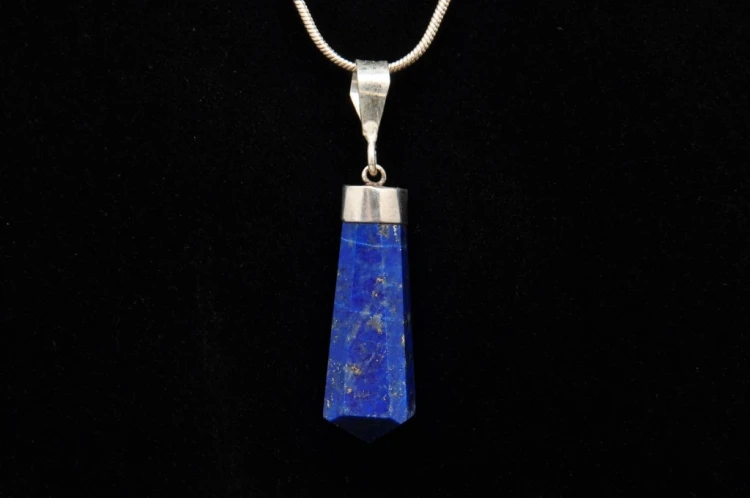 * LAPIS LAZULI ELEGANCKA ZAWIESZKA SREBRO 925 GŁĘBOKA BARWA NR 4 *