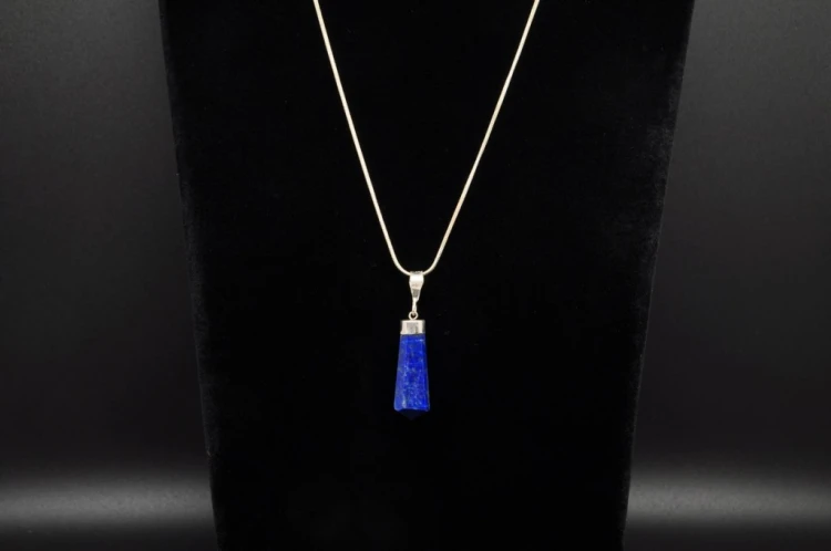* LAPIS LAZULI ELEGANCKA ZAWIESZKA SREBRO 925 GŁĘBOKA BARWA NR 4 *
